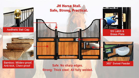 Bảng điều khiển hàng rào mặt trước ngựa mạ kẽm được trang bị dễ dàng 10ft