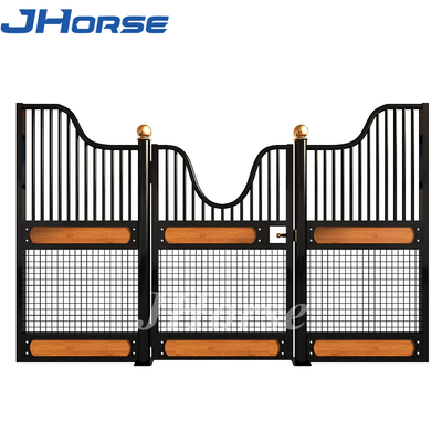 Mặt tiền chuồng ngựa châu Âu 2,4m Lưới sơn tĩnh điện màu đen