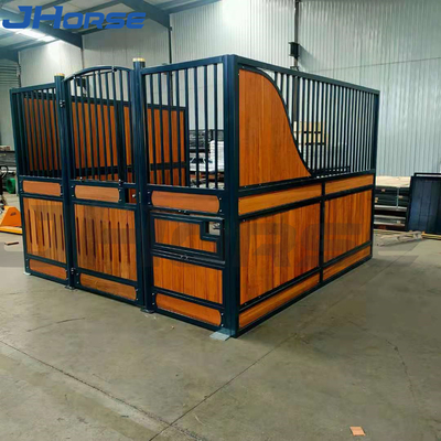 Hàng rào trang trại bằng thép Mặt tiền quầy hàng di động 3,5m với thiết kế cửa đôi bằng gỗ tếch